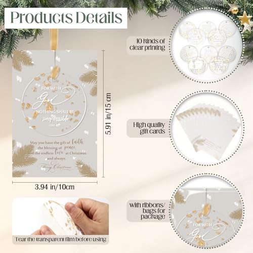 Sets Christian Ornaments Gold Foil Acrylic Hanging Ornament Mother‘s Day 10