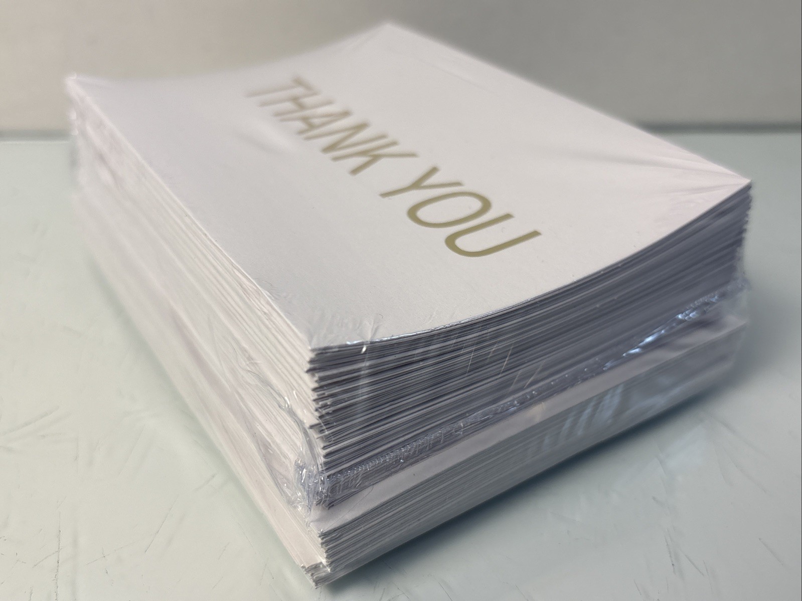 40 Pack Thank You Cards Minimalist White Blank Inside 5×3.5 Bulk Lot