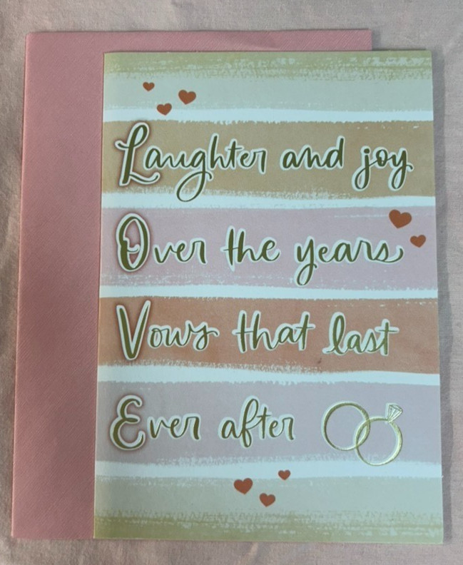 Wedding Day Greeting Card & Envelope ~ Congratulations