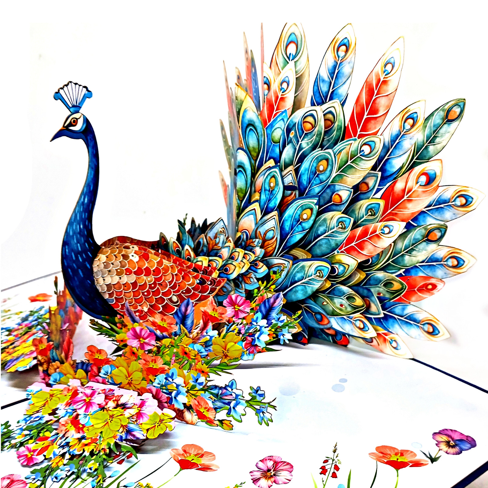 Peacock Pop Up Greeting Card 3D Handmade Birthday Anniversary Thank You Gift