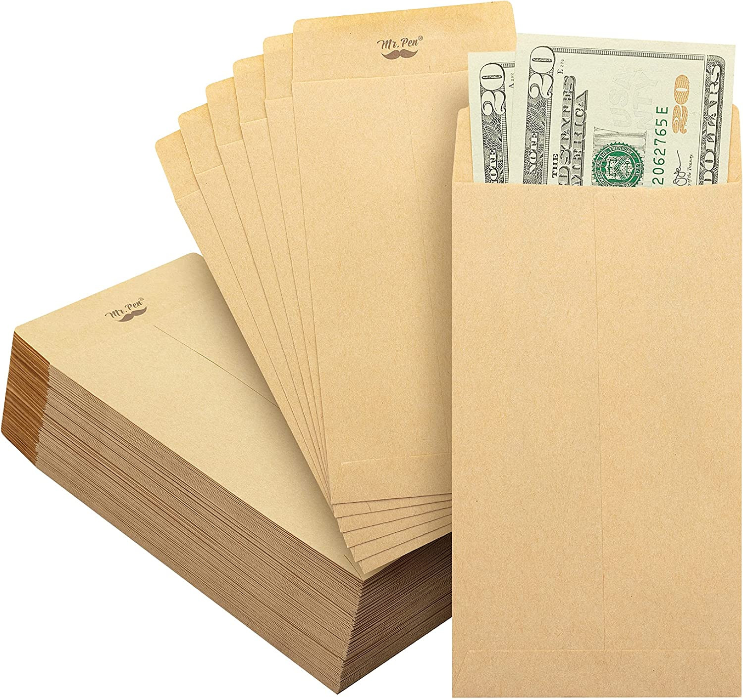 Mr. Pen- Money Envelopes, 100 Pack, 6.5″ X 3.5″, Cash Saving Challenge, Small Mo