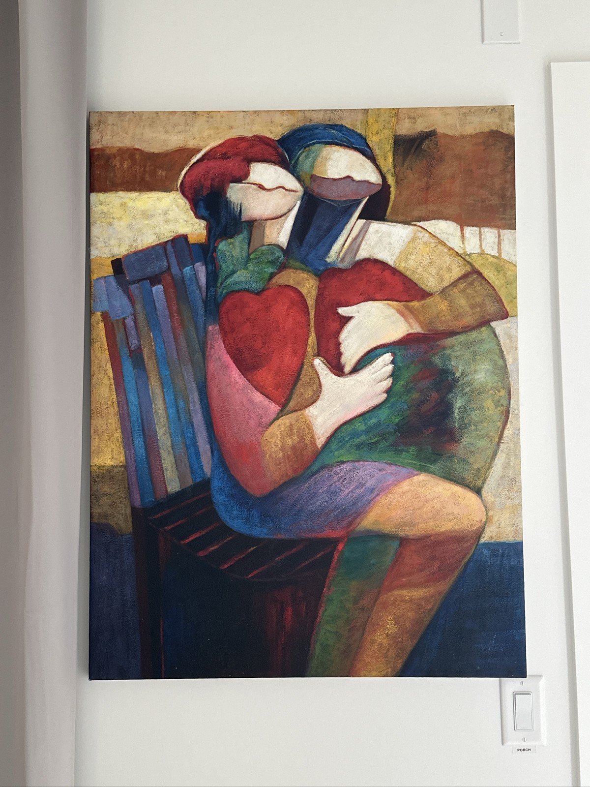 Abstract Couple Painting Figurative Modern Canvas Wall Art