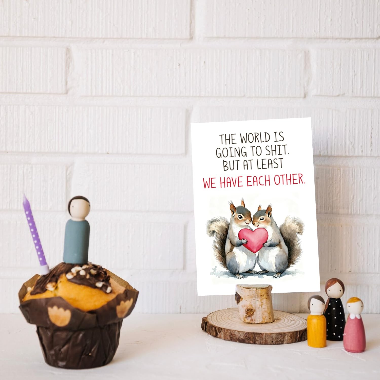 CTVSPC Romantic Squirrels Valentine’s Day Card for Him Her 8 x 5.3 inches, C3