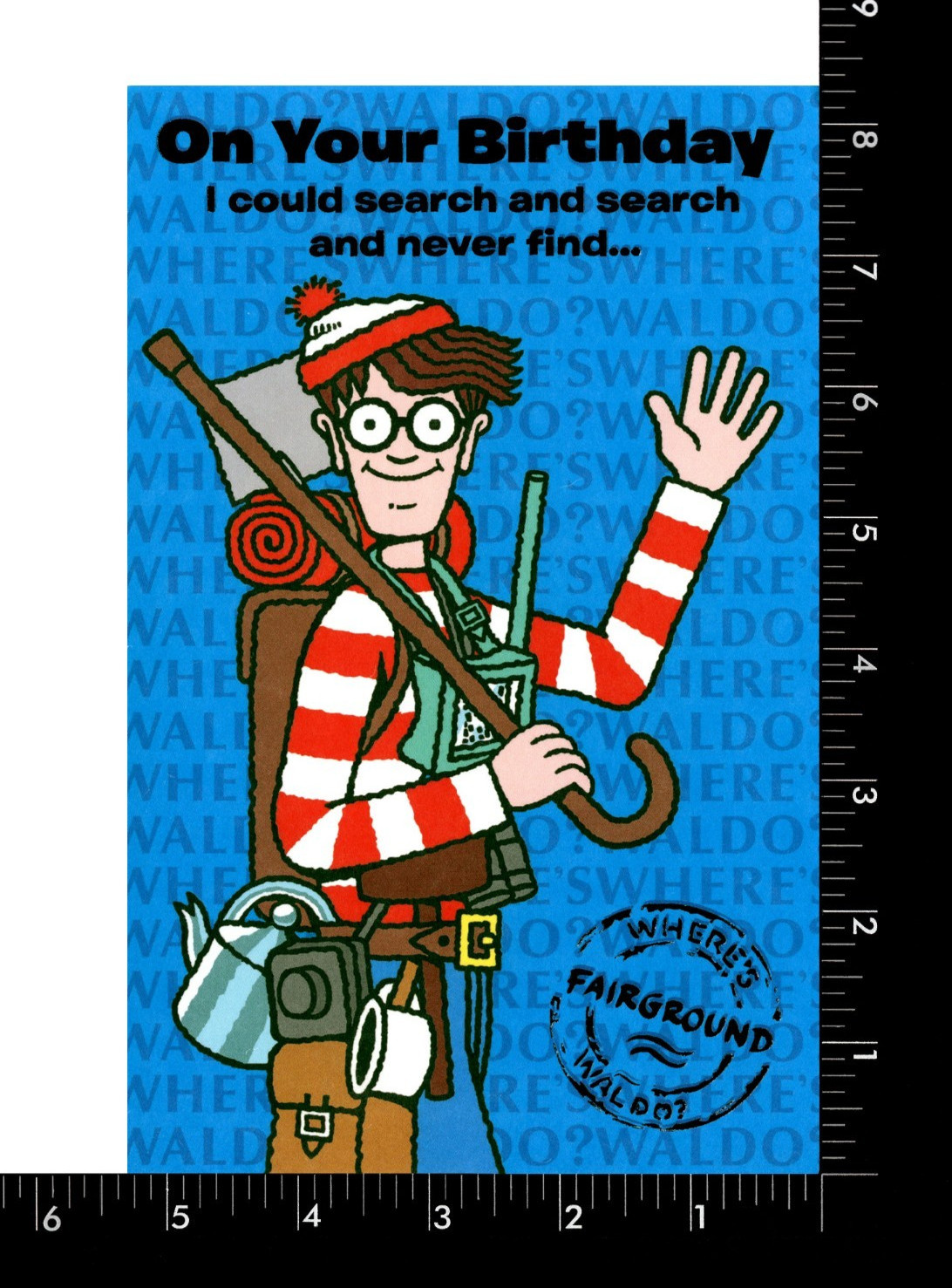 Where’s Waldo BIRTHDAY Card, Fairground Search Game Fun by American Greetings +✉