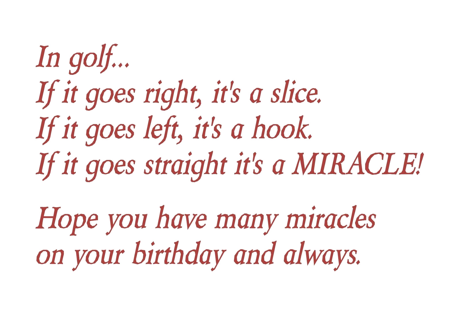 Birthday Card for Golfer Handmade with Personalized Name and Verse Inside