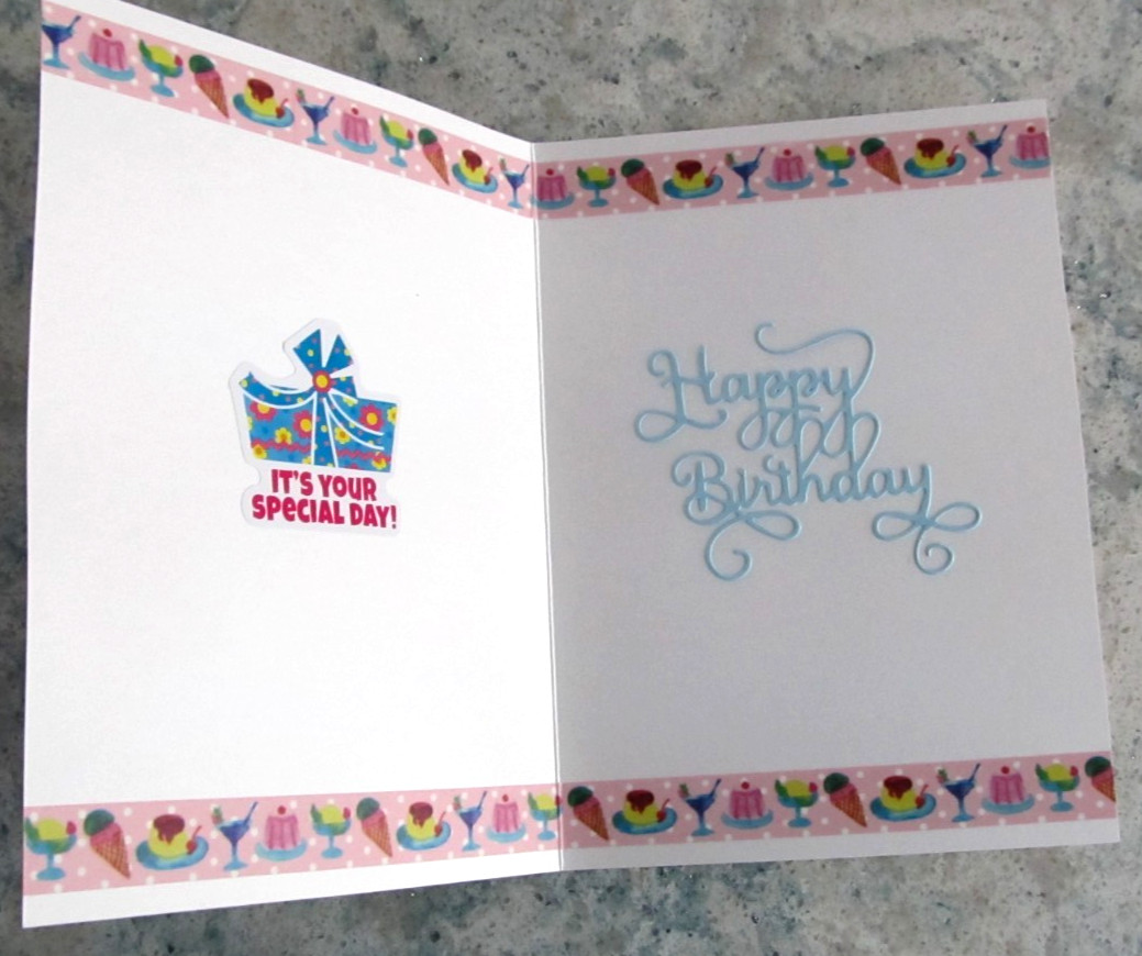 3D Burgoyne Summer Happy Birthday Greeting Card, Env. & Seal Dimensional Sundaes