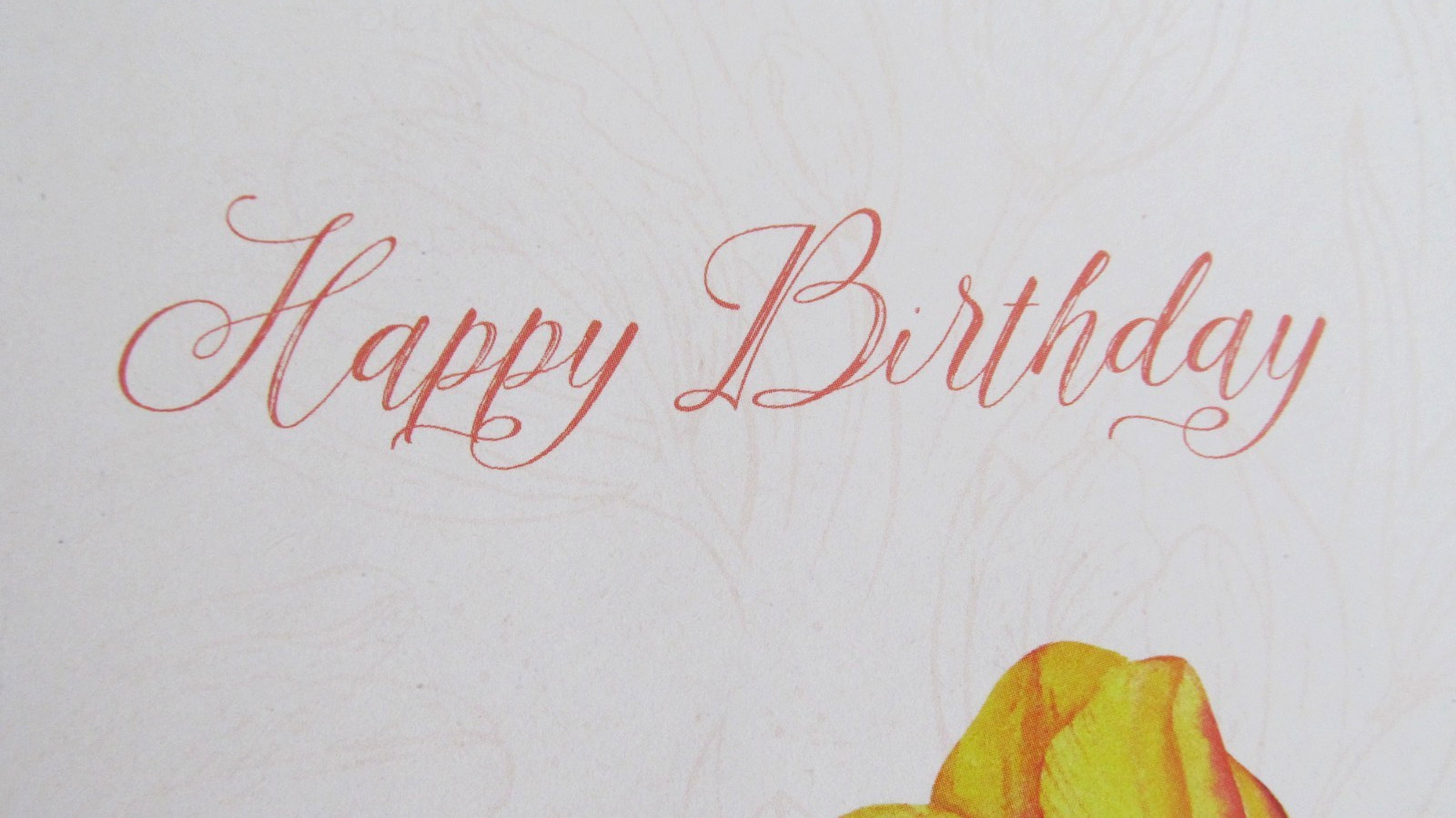 Exclusively Crafted For You Birthday Card, Env. & Seal – Orange & Yellow Tulips
