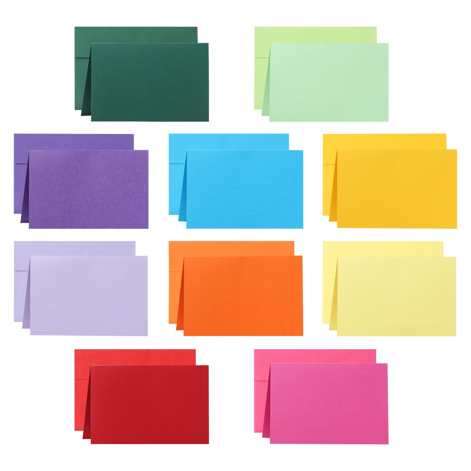 10 Assorted Colors Blank Note Cards and Envelopes 4 x 6 Heavyweight Folded Ca…