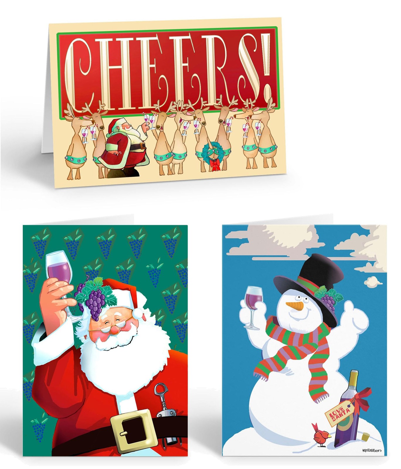 Stonehouse Collection Greeting Christmas Kit 12 Glass Set of 12 Stonehouse