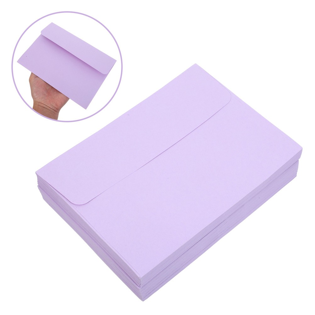 80Pcs Lavender Paper Envelopes Set Reusable for Wedding Invitation Mailing
