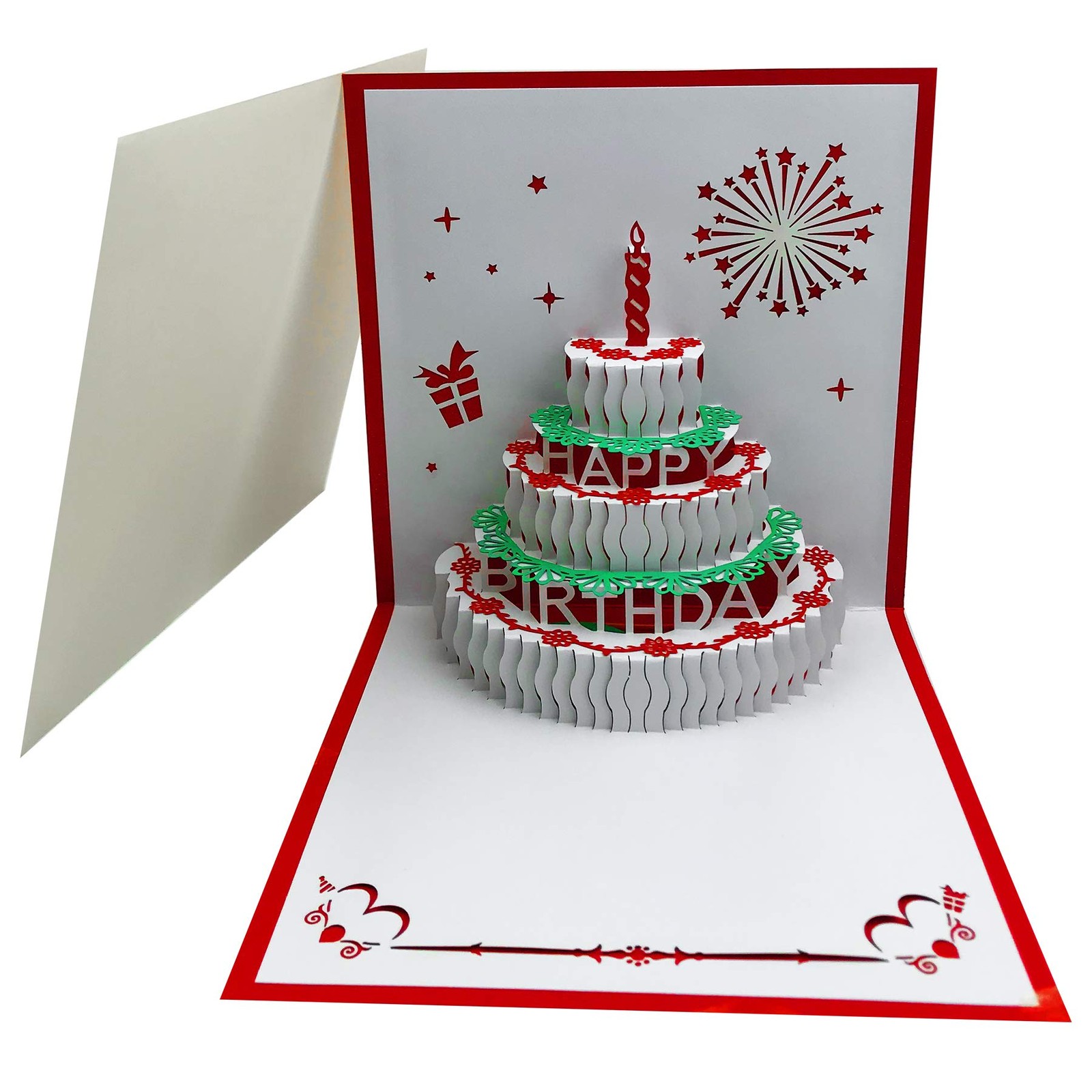 Pop Up Birthday Cards,Warming LED Light Birthday Cake Music Happy Birthday