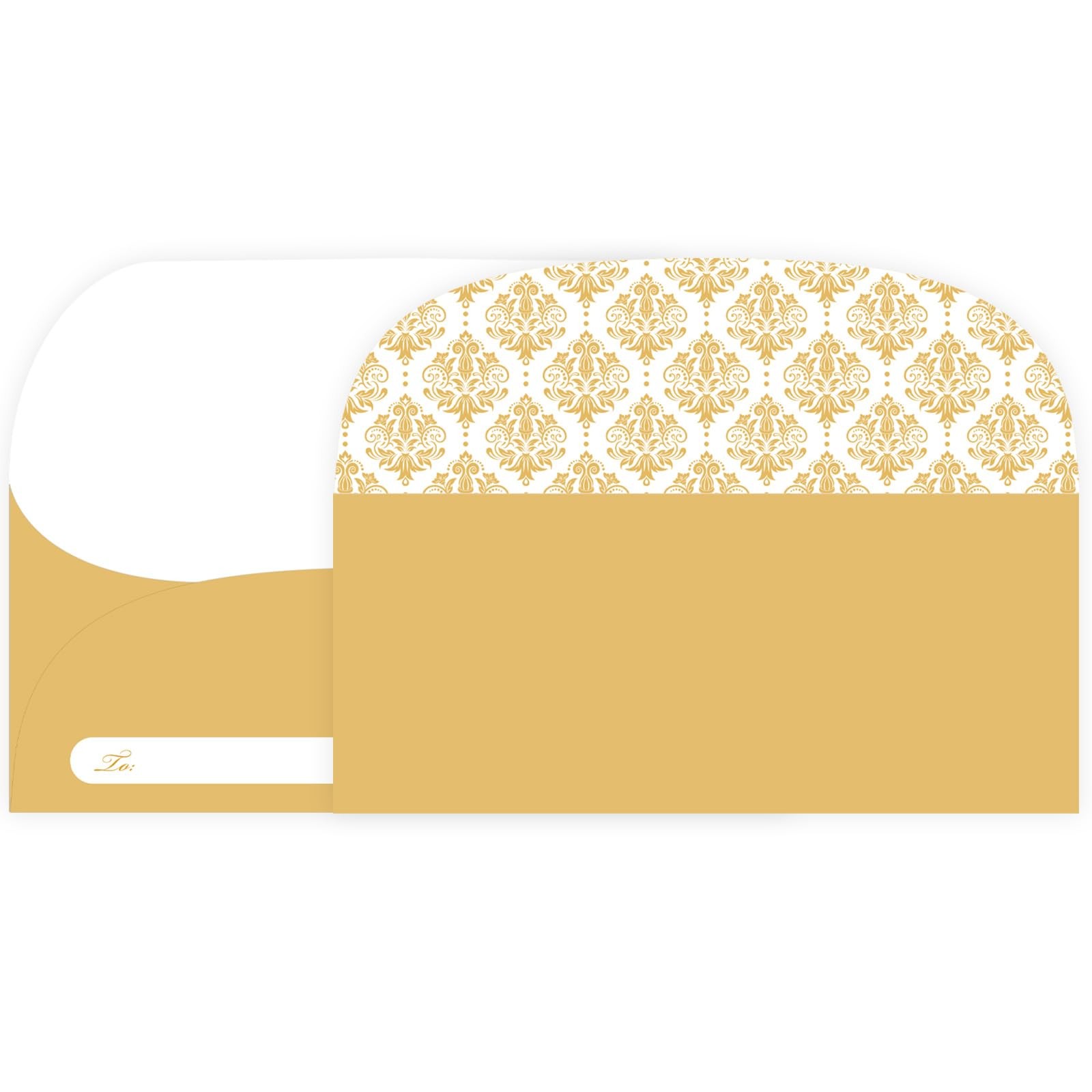 XXINMOH 100 Pack Gold Money Envelopes for Cash Gifts (7×3 Inch) ,Bulk Value Pack