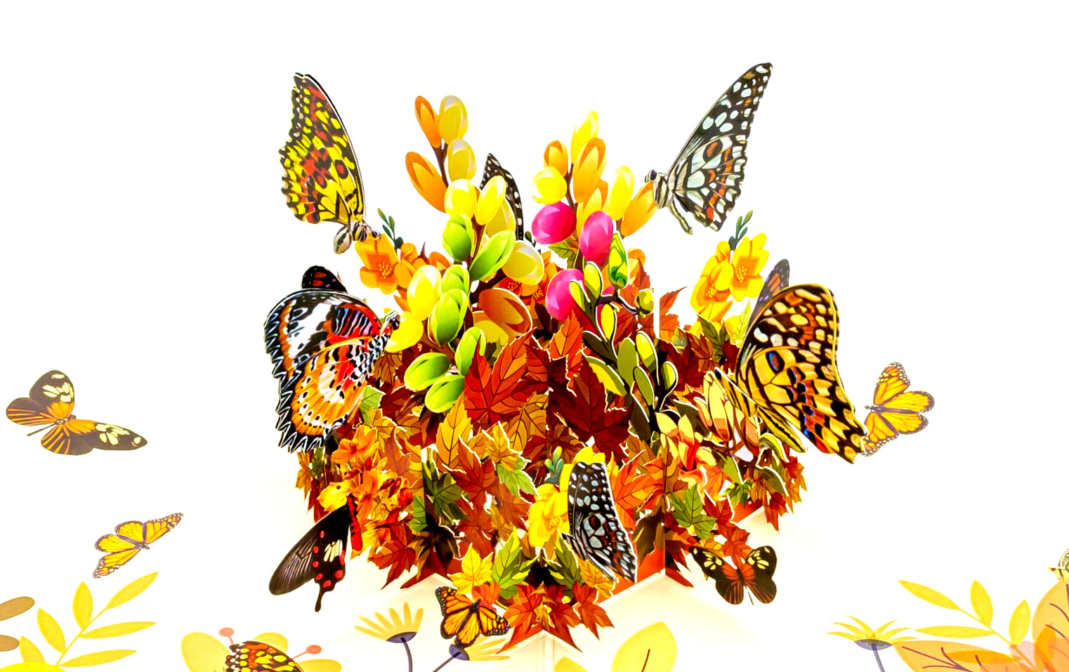 3D Pop Up Greeting Card Flower Floral Birthday Mother Love Anniversary Nature