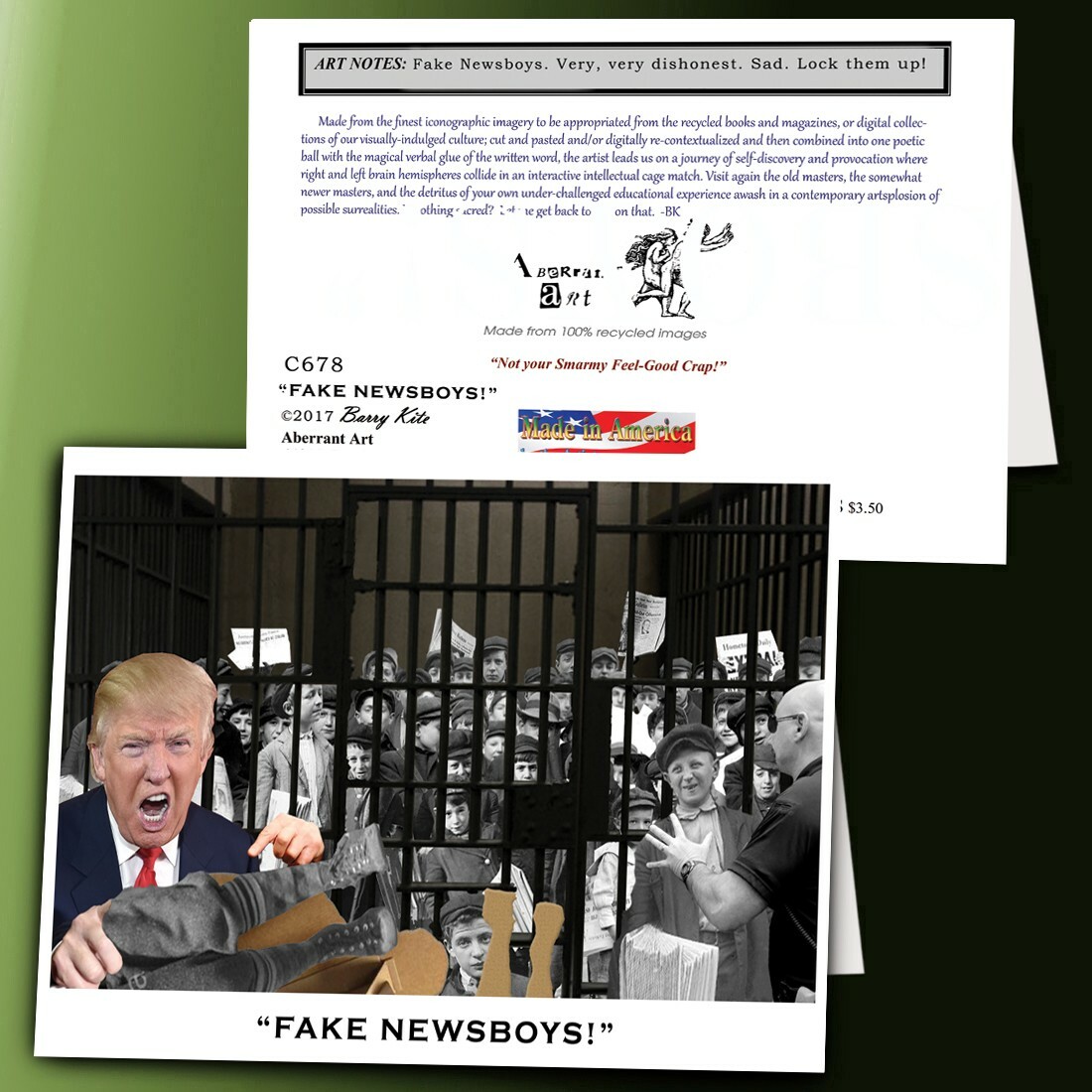 TRUMP Cards from Aberrant Art: 12 (Blank Inside) CARDS- 5X7 /envelopes
