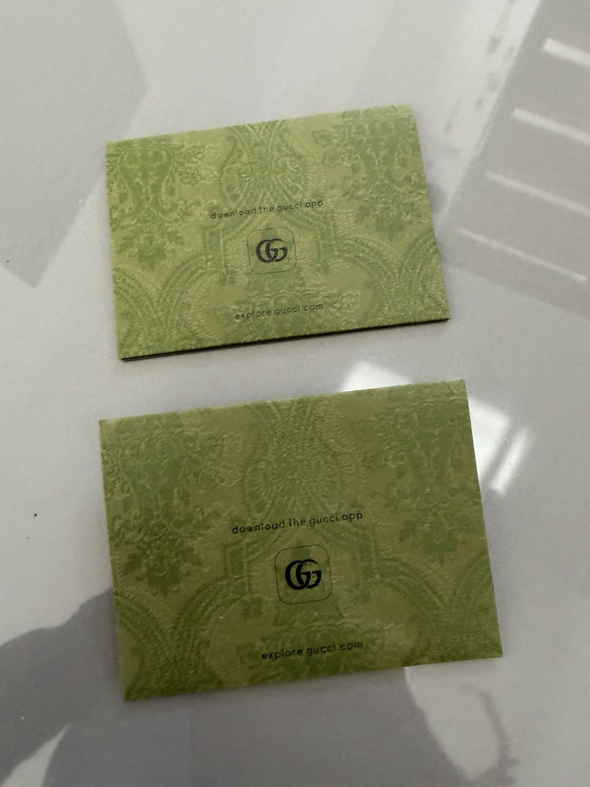 GUCCI GIFT MESSAGE RECEIPT ENVELOPE CARD CHRISTMAS LOT OF 2
