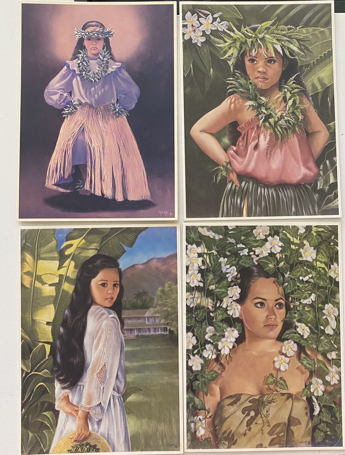 Island Heritage Hawaiian 4 Greeting Cards Mary Koski Hawaiian 1980s