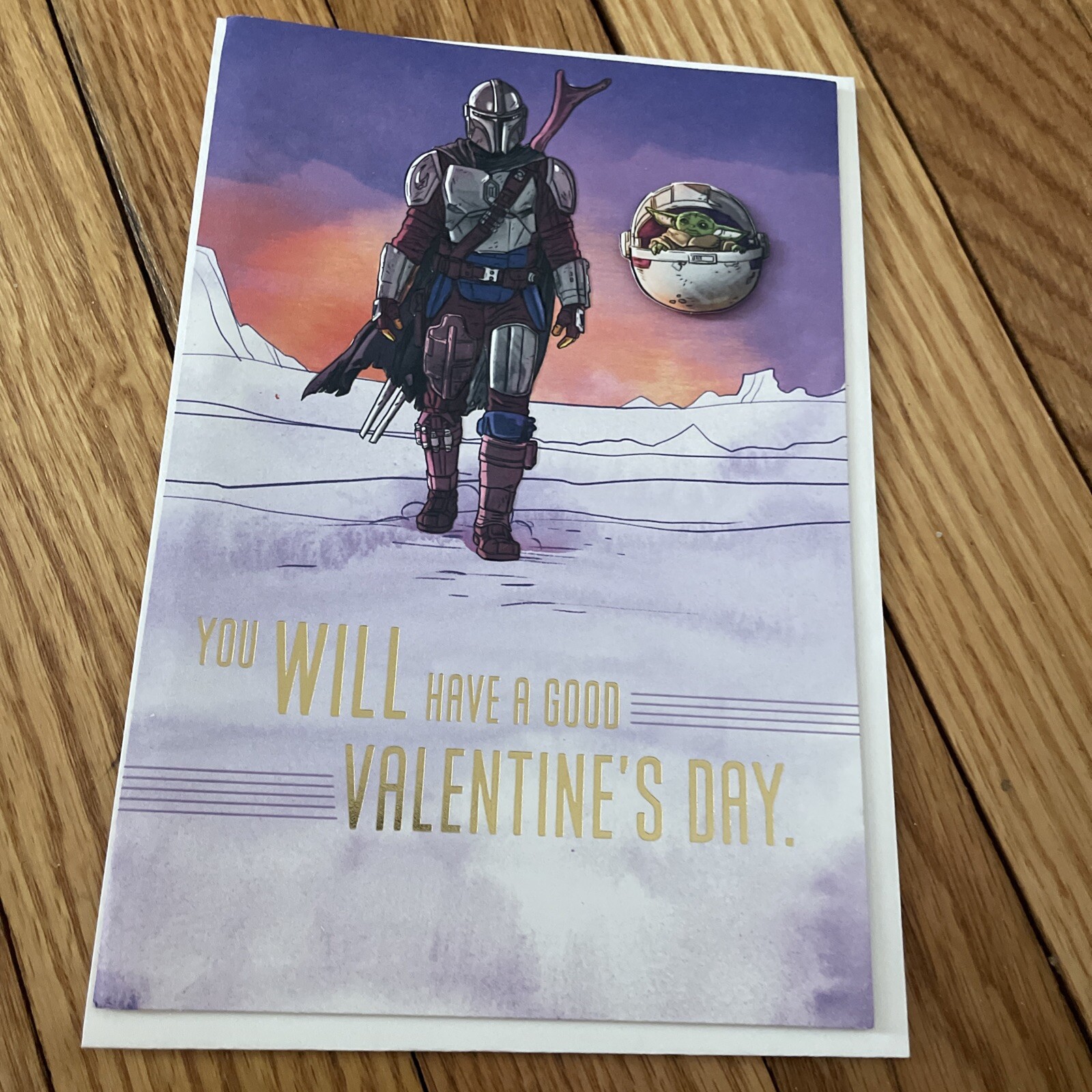 Hallmark Happy Valentine’s Day Card Baby Yoda Grogu Mandalorian Star Wars Disney