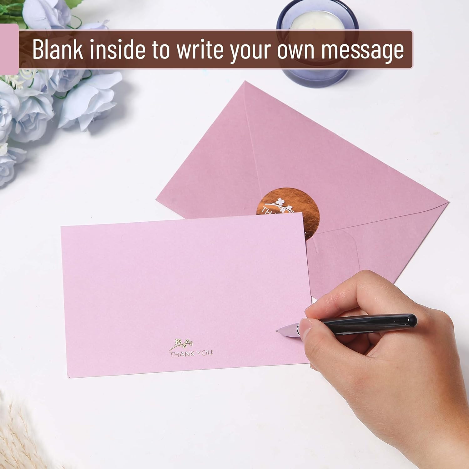 – Blank Thank You Cards with Envelopes, 36 Pack, 4X6, Gold Embossed Thank You No