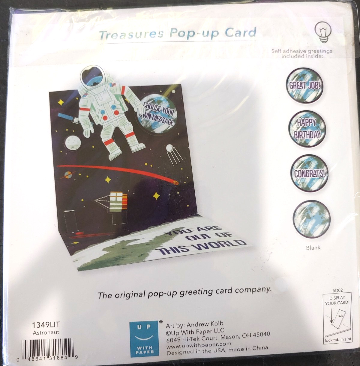 Treasures Pop-Up Greeting Card, Multipurpose, Multicolor