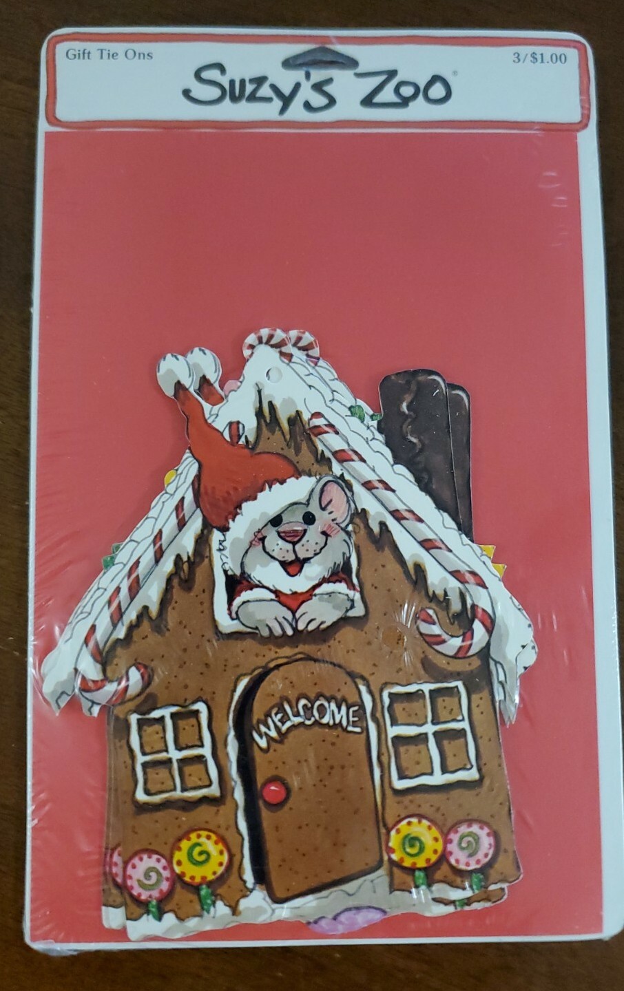 Vintage Suzy’s Zoo Gift Tie Ons, Christmas themed gift tags, Cute mouse