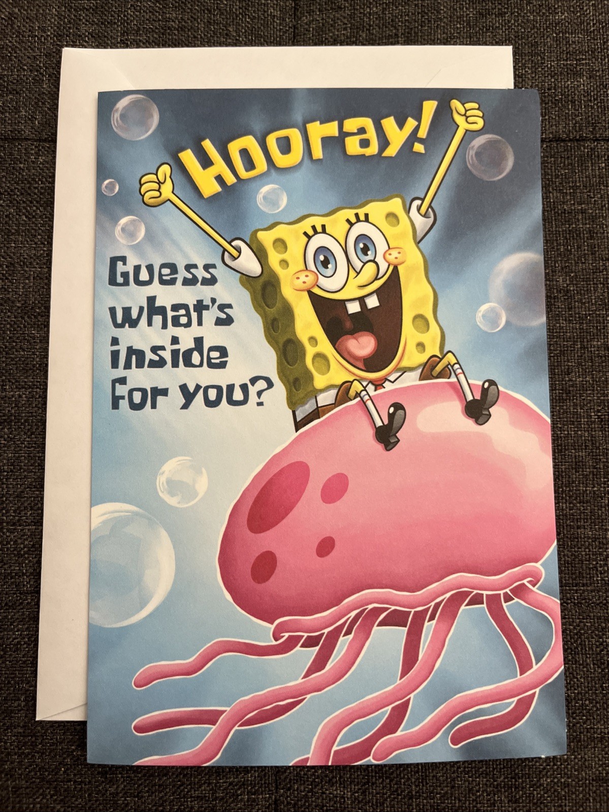 SpongeBob SquarePants Rising Jellyfish Wishes Happy Birthday Color Me Card New