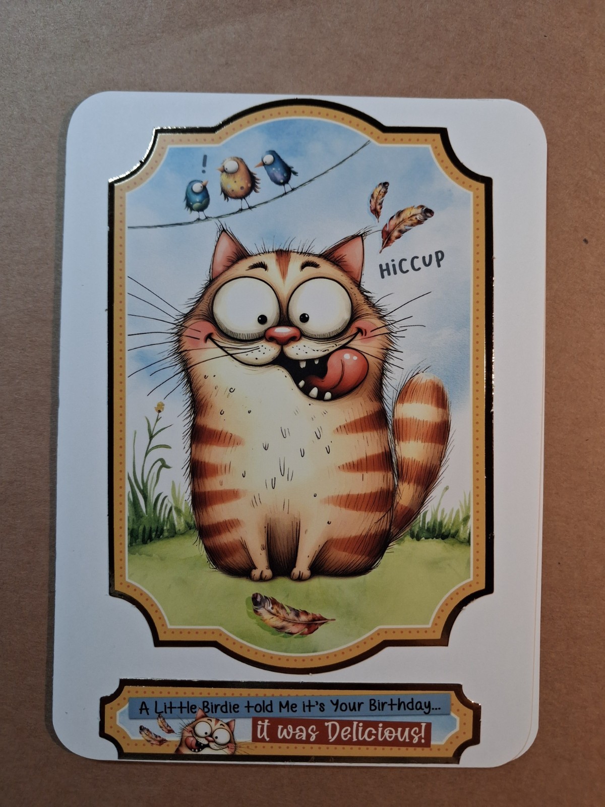 a cat funny card — A Birthday ED#879