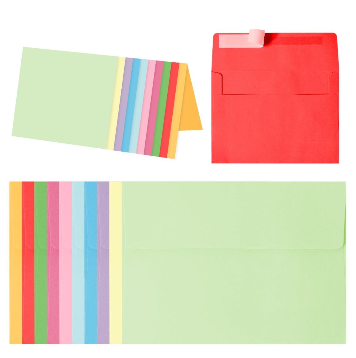 30 Pack A4 Blank Cards with Envelopes, 4×6 Colored Folded Cardstock and Matching