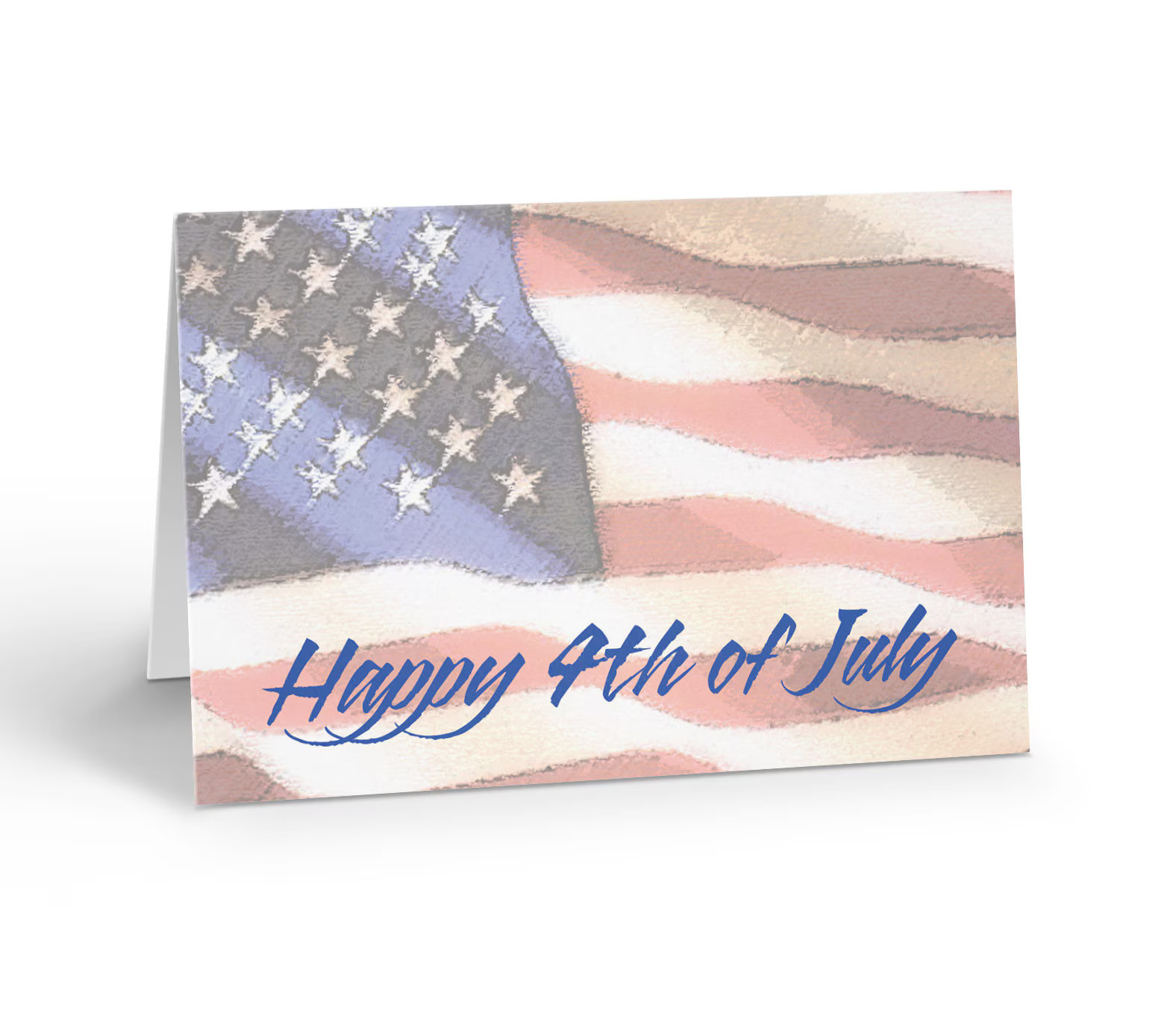 Fourth of July American Flag Cards – 12 Cute Holiday Cards & Envelopes – 18063