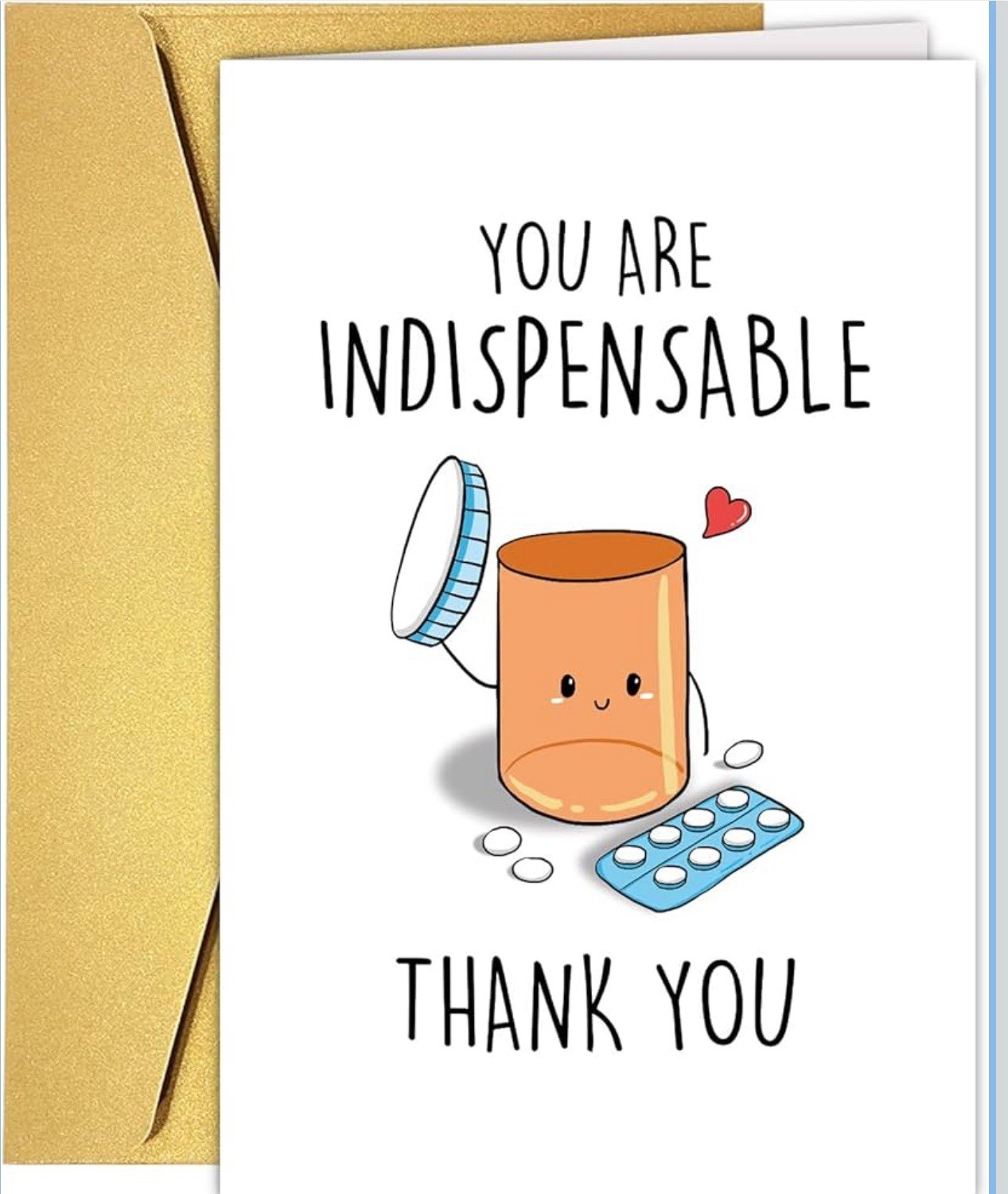 Funny Appreciation Card for Men Women Cute Thank You Card for Doctor Nurse.