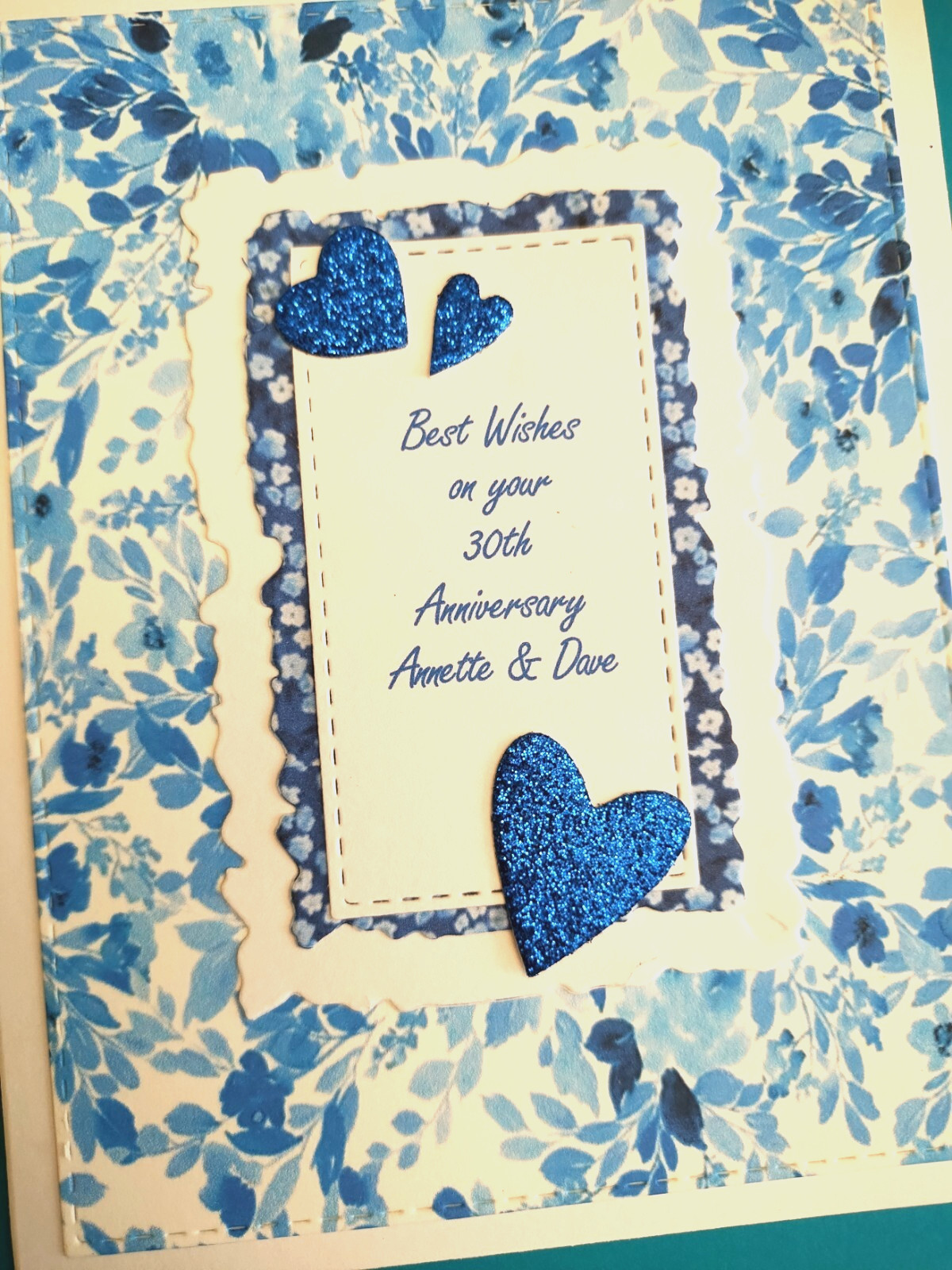 Wedding Anniversary Card Personalized Names & Number with Verse Inside