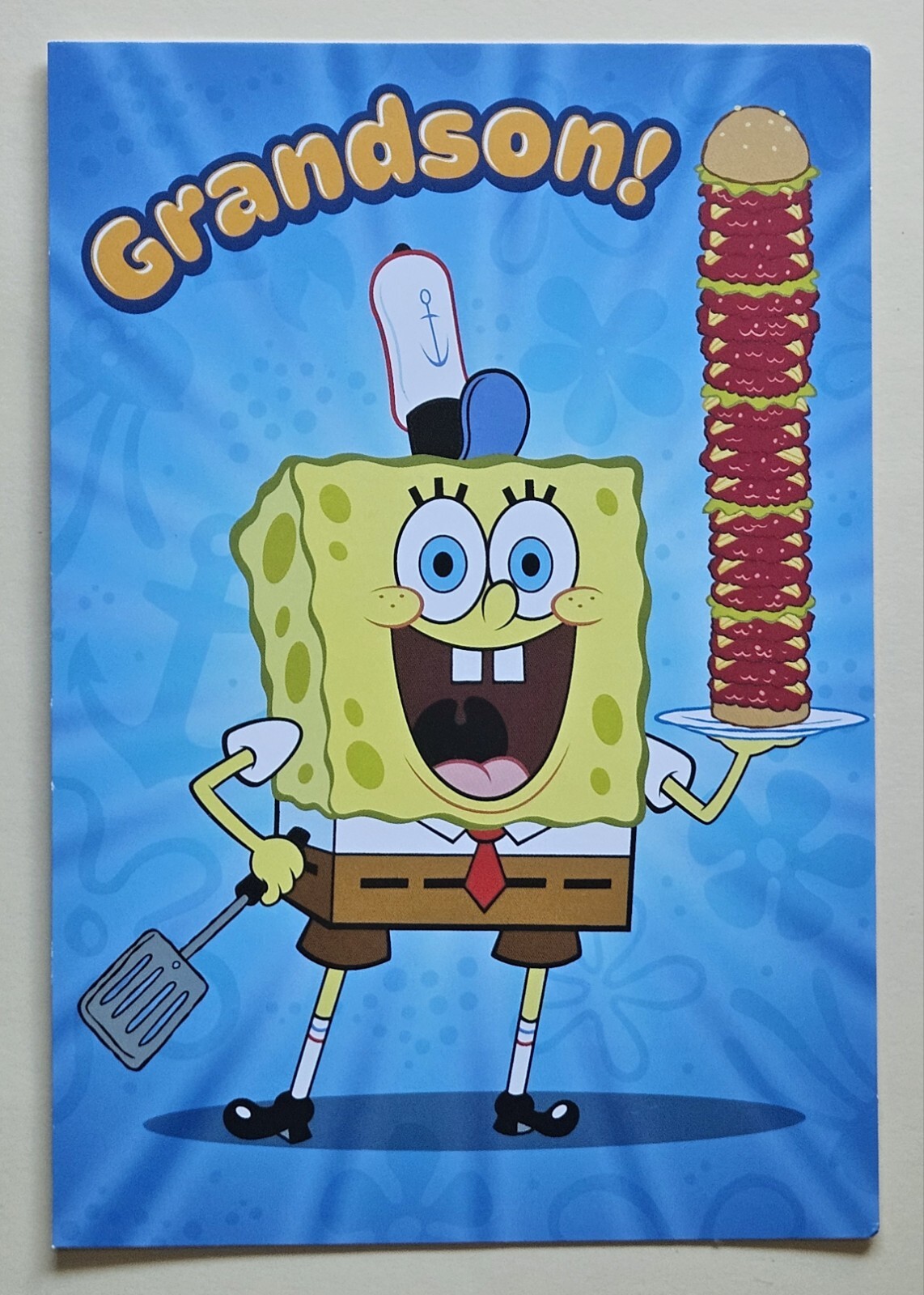 Happy Birthday Grandson / SpongeBob Greeting Card (incl. Envelope 5×7″)