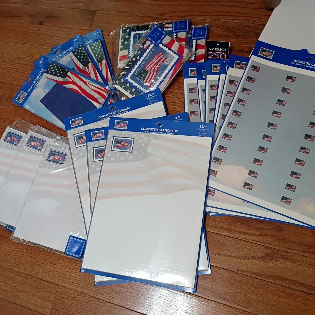 Hallmark American Flag Note Card Stationary Etc. Veteran Patriotic USA Lot USPS