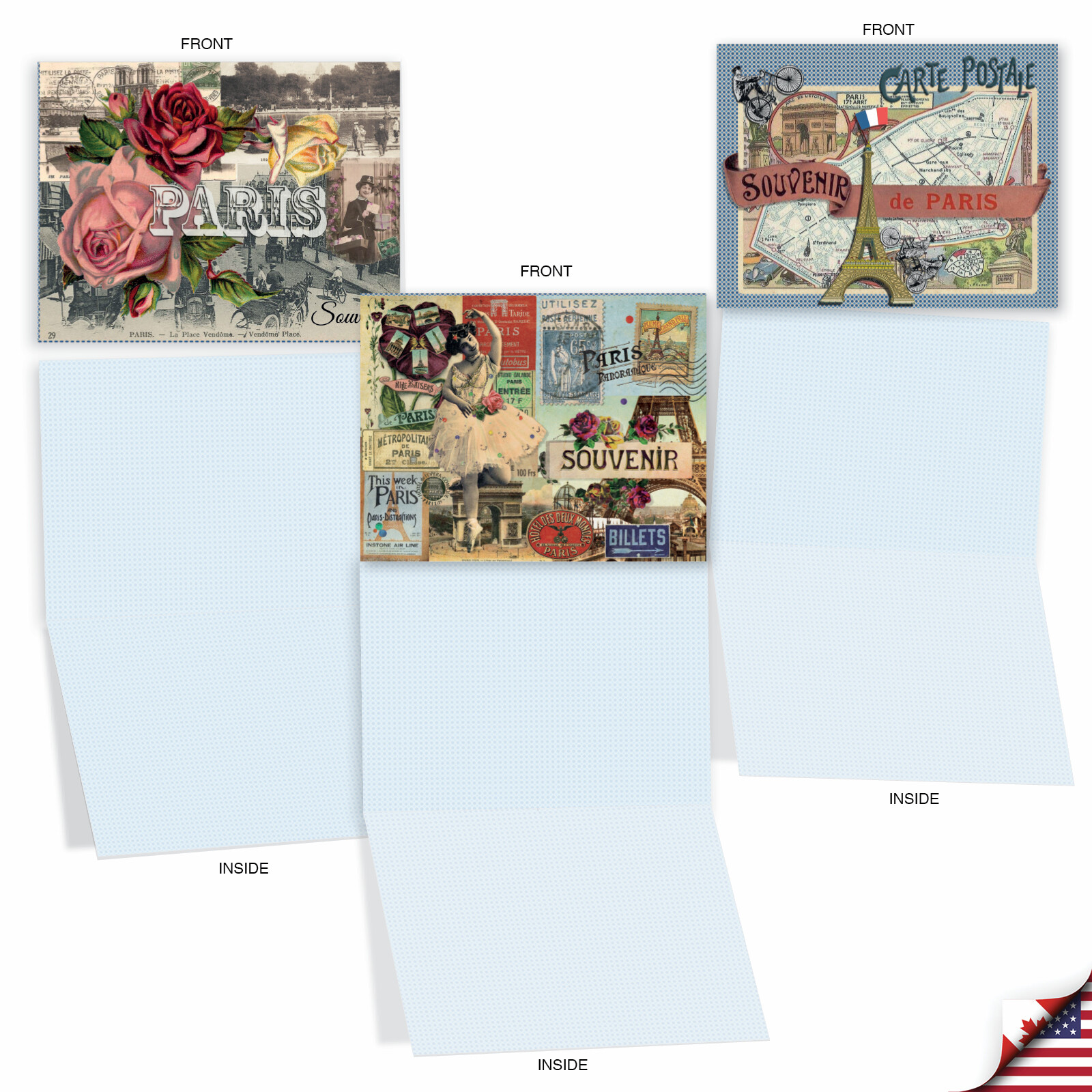 10 All Occasion Blank Note Cards with Envelopes – PAPIERS DE PARIS M6624OCB