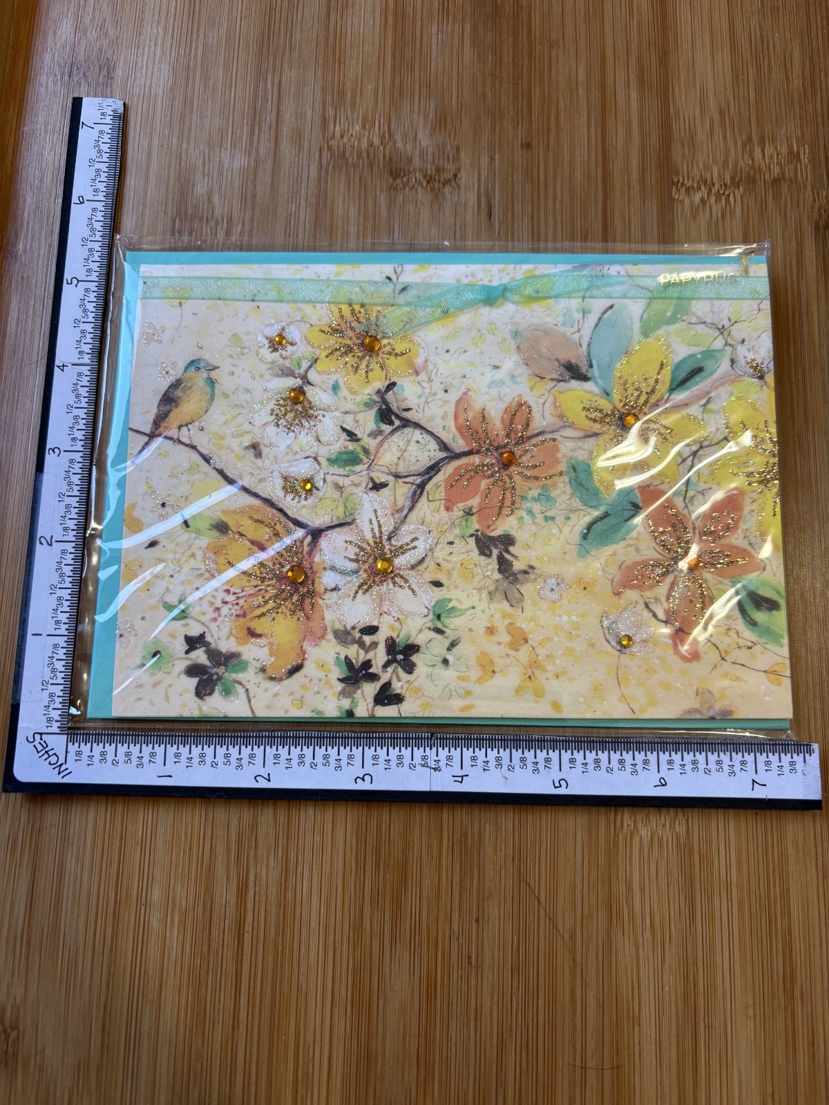Papyrus Greeting Card Mother’s Happy Mothers MOM Yellow Blue Bird FLoral Branch
