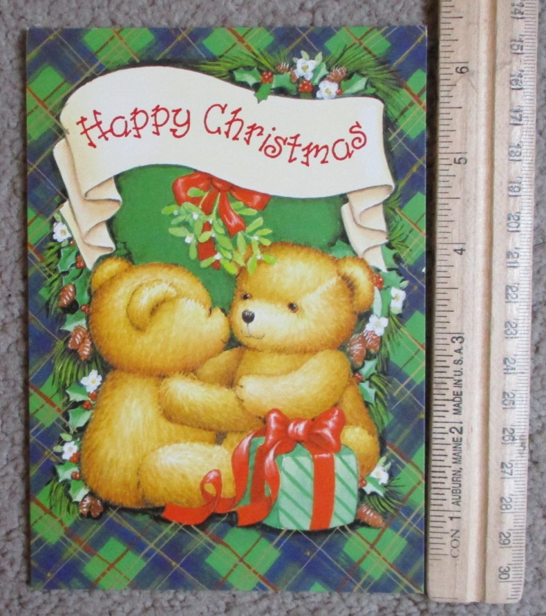 TEDDY BEAR COUPLE Christmas Greeting Card Brand New w/ Envelope MG100