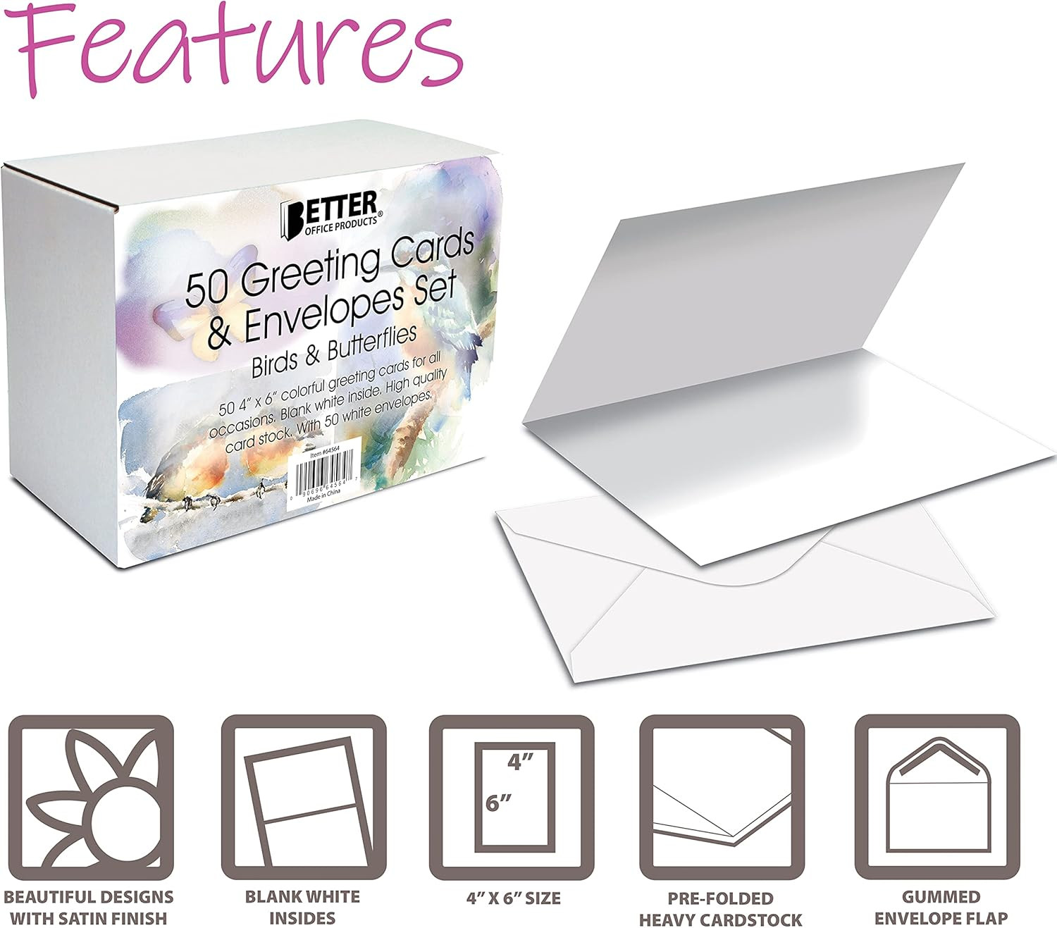 50-Pack All Occasion Greeting Cards Box Set, 4 X 6 Inch, 50 Assorted Blank Note