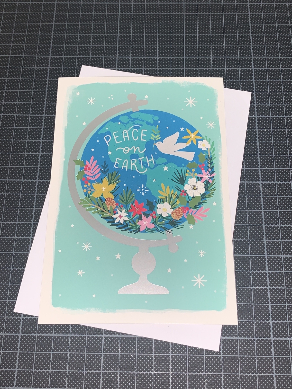 UNICEF Christmas Card: Dove Globe Peace On Earth Everyone Everywhere Share Joy