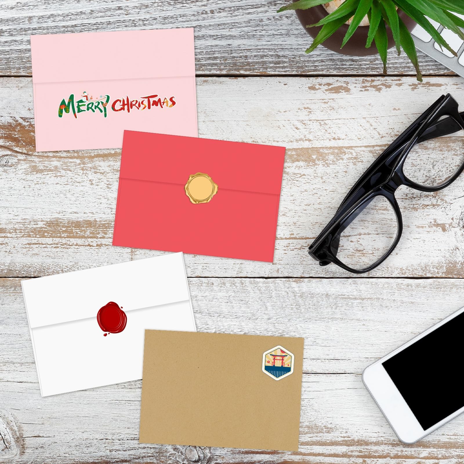100 PCS Red A2 Invitation Envelopes Self Seal Greeting Cards 4.375×5.75
