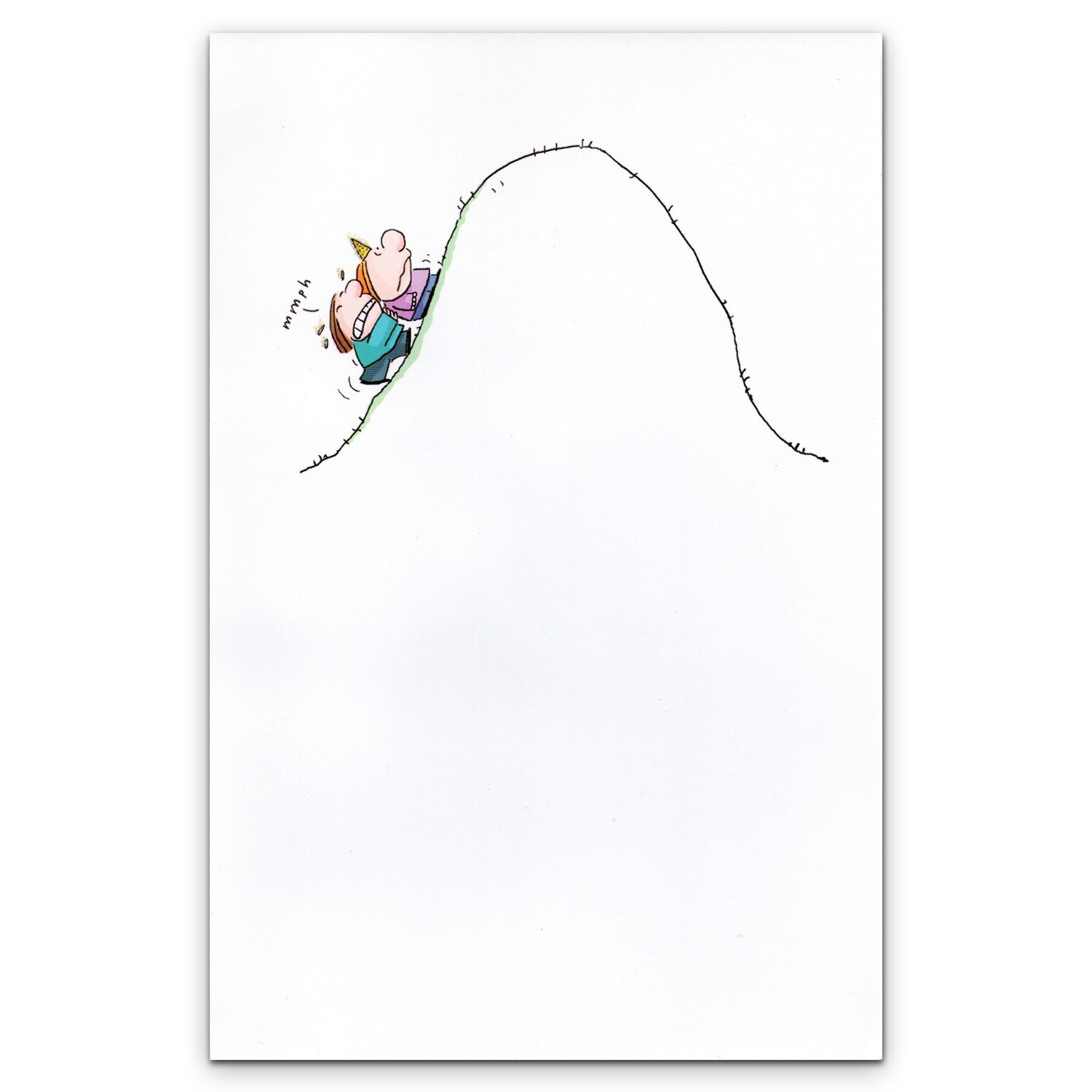 Funny HAPPY BIRTHDAY Card Over the Hill, Comic by American Greetings + Envelope