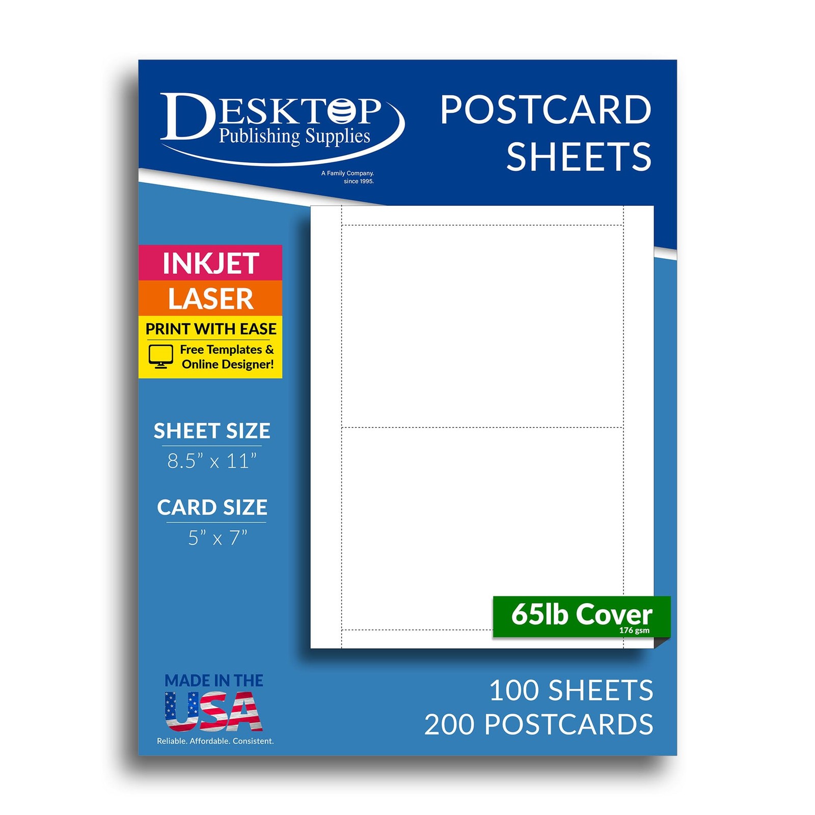 100 Sheets Blank White Post Card 5×7 Inch 200 Postcards Set Stationery