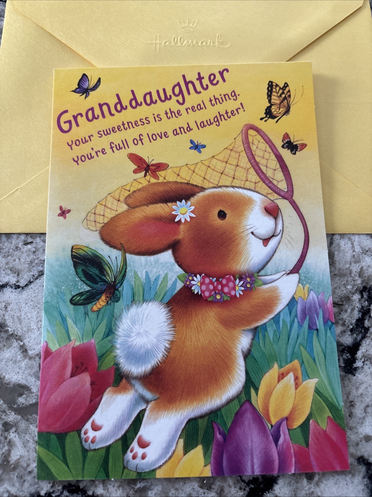 Easter 🐣 GRANDDAUGHTER Full Of Love Butterfly 5”x7” Hallmark Greeting Card