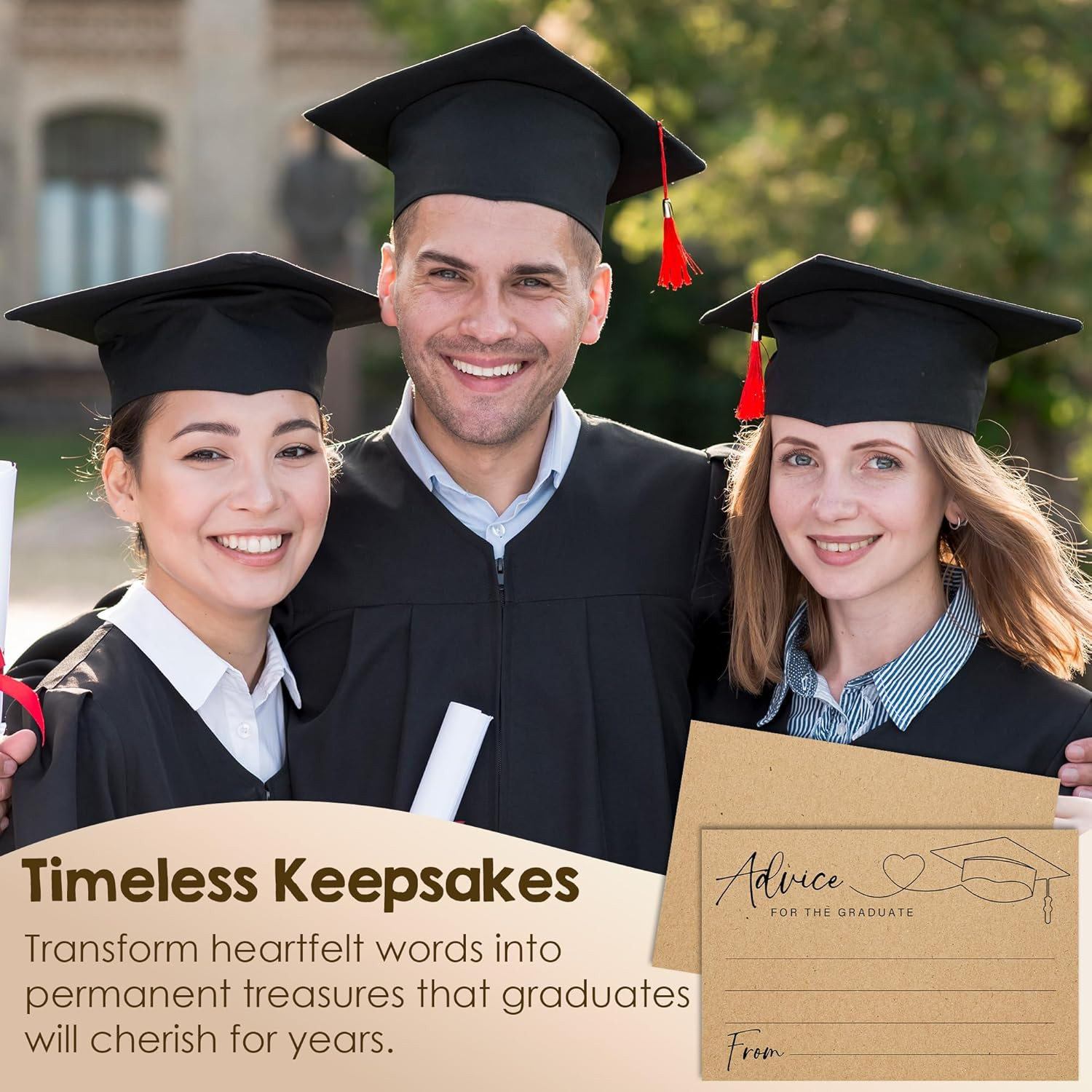 Graduation Advice Cards for Graduate-Set of 30 Minimalist Brown Advice & Wishes