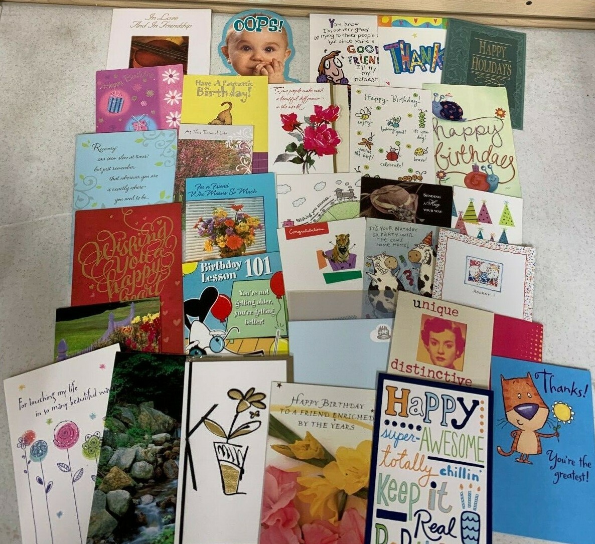 Greeting Card Lot 30 Cards W/ Envelopes Birthday Holiday All-Occasion NEW