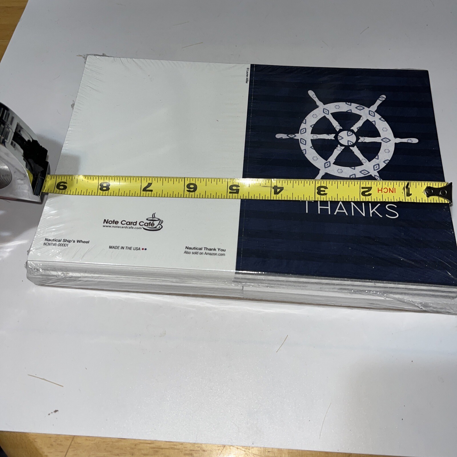 36 Thank You Note Cards With Envelopes – Nautical Gray Envs 6 Designs