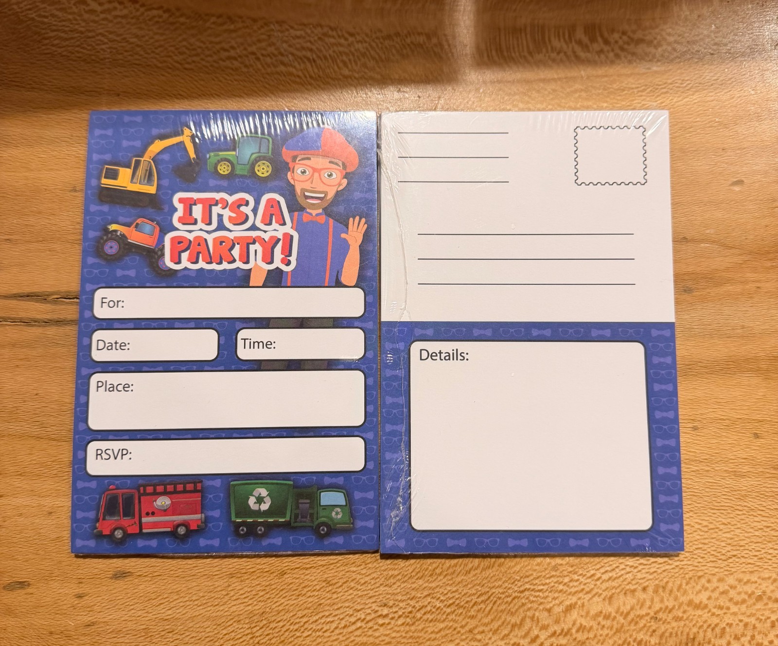 Blippi Birthday Invitations 450 Pcs NOS