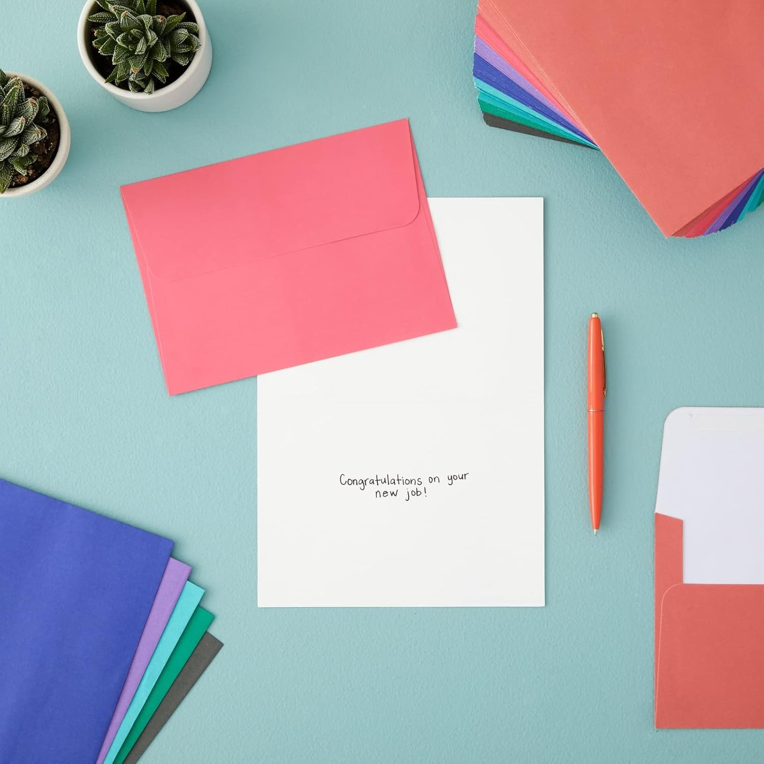 Vibrant 100 Pack A7 Colored 5×7 Envelopes for Invitations & Cards
