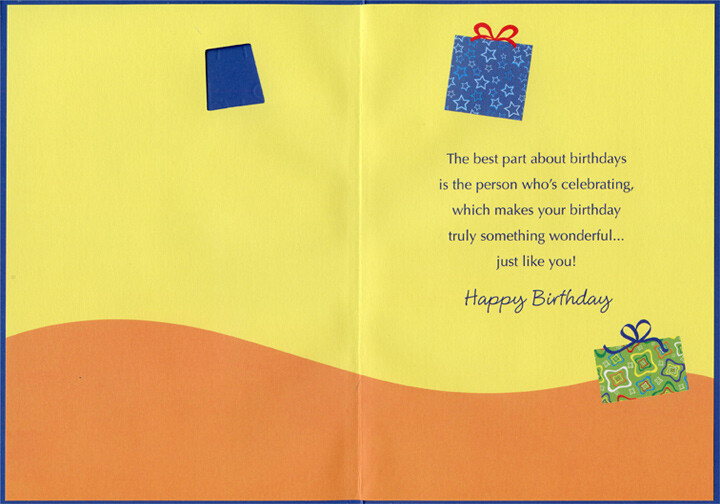 Blue with Silver Stars and Die Cut Letter and Cake Windows Uncle Birthday Card