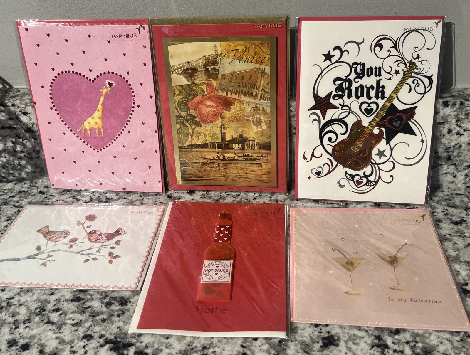 NEW SEALED – Bulk Lot of 6 PAPYRUS VALENTINE’S DAY GREETING CARDS