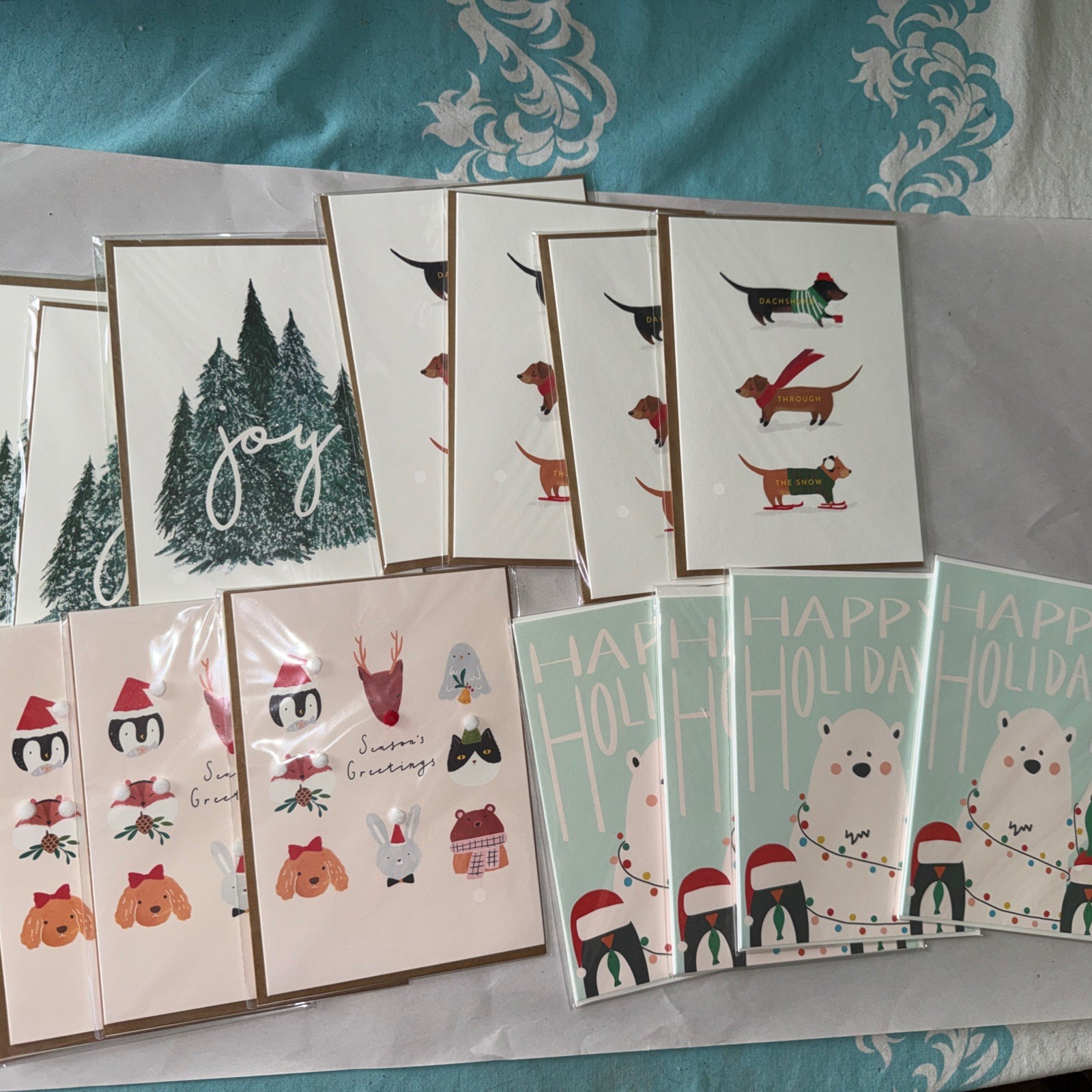 Lot of 16 Minted Christmas Greeting Cards Assortment w/Envelopes NEW