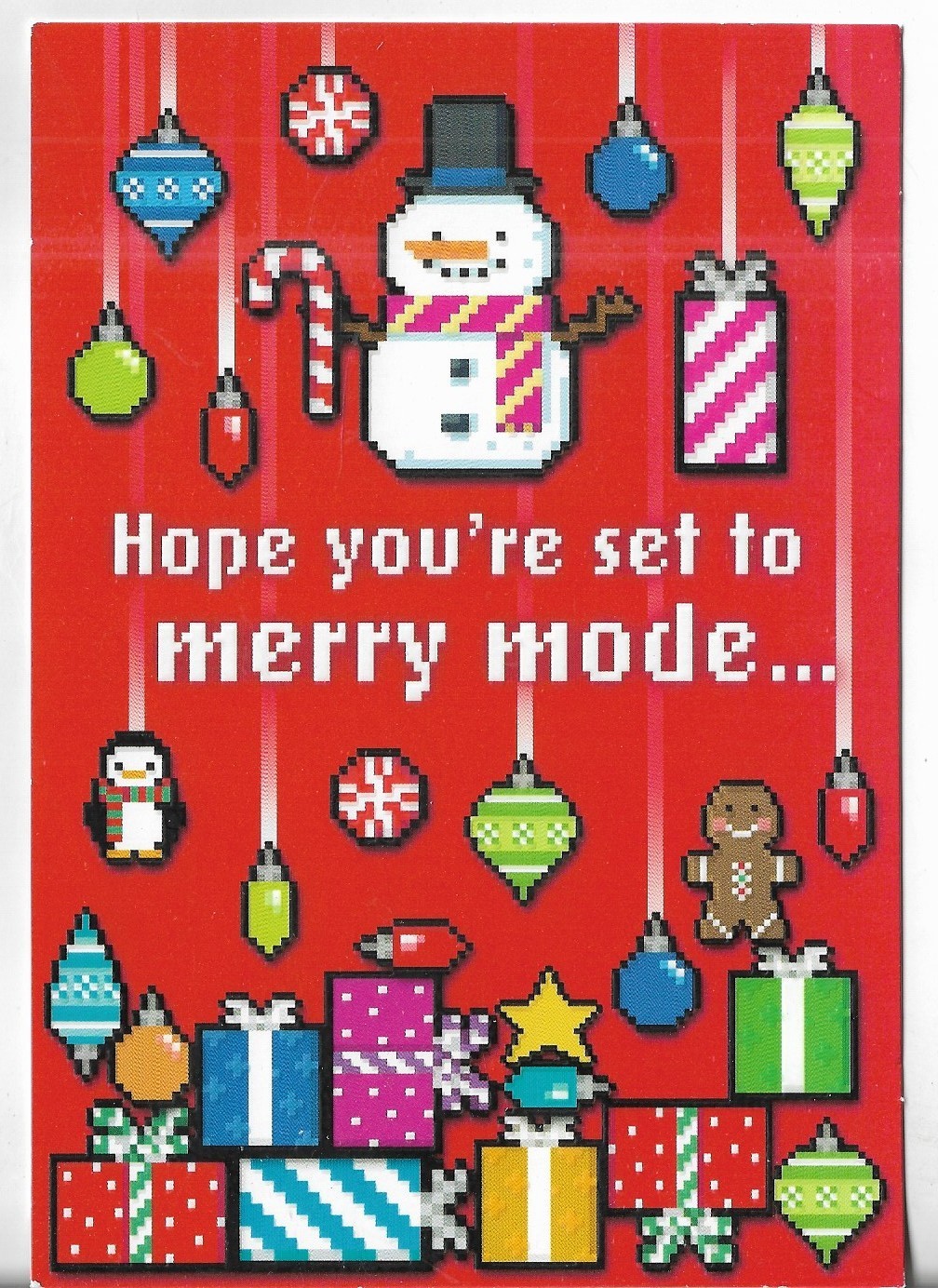 NEW Hallmark Christmas Card 4.5×6.75 Hope You’re Set to Merry Mode! Video Game